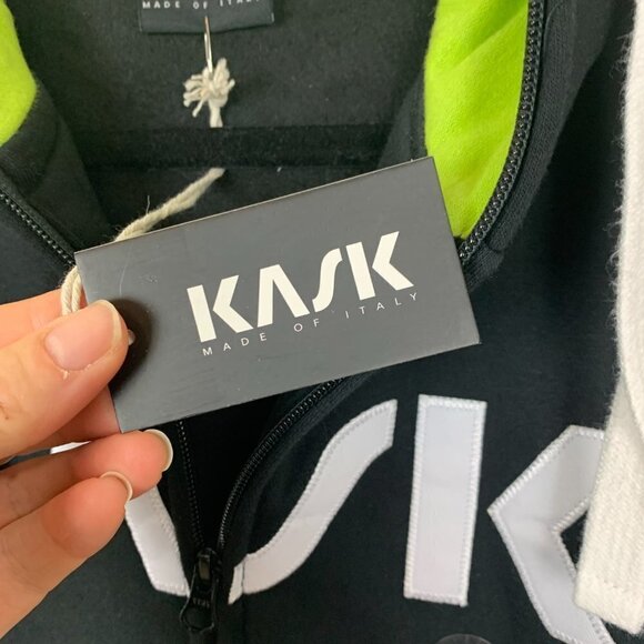 KASK Equestrian Black & Neon Green Zip Up Hoodie - Size Large - NEW - Picture 3 of 8